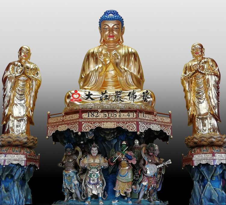 銅雕一佛二弟子佛像價(jià)格多少？購買銅雕一佛二弟子佛像要多少錢？
